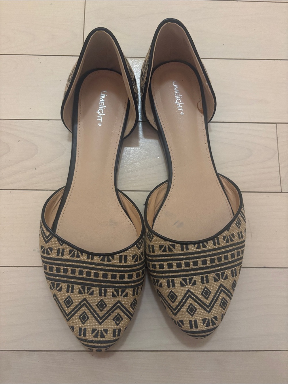 Women's Beige and Black Limelight Lisa Flats